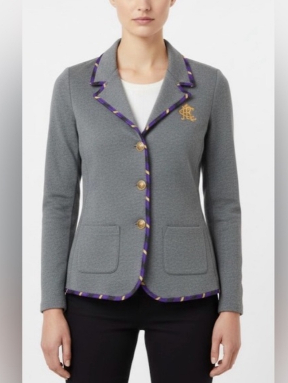 RL BLUE LABEL Gold Crest Gray Blazer